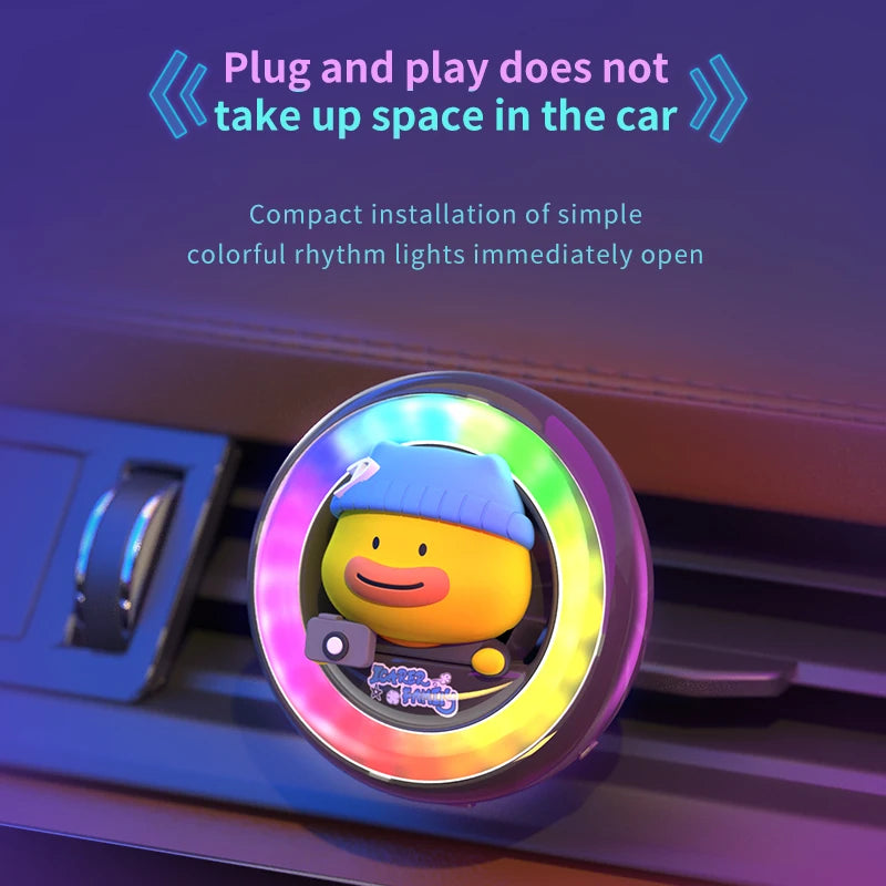 2025 new voice-activated RGB car air outlet aromatherapy car colorful music atmosphere lamp Type-C charging port