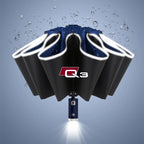 Car Umbrella With LED Flashlight Reflective Stripe Reverse Umbrella for audi sport RS A1 A3 A4 B7 B8 A5 A6 A7 A8 Q3 Q5 Q7 Q8 TT
