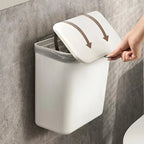Kitchen Trash with Cover Home Cupboard Door Wall-mounted Hanging Creative Storage Toilet Bathroom Paper Basket Papelera