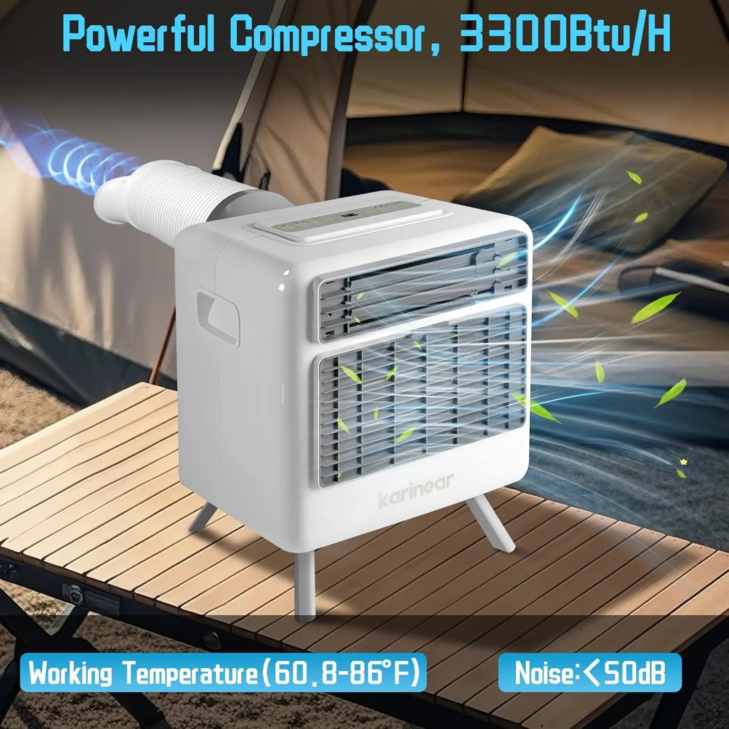 Portable Air Conditioner for Camping, 3300BTU, 436W AC Unit Fast Cooli