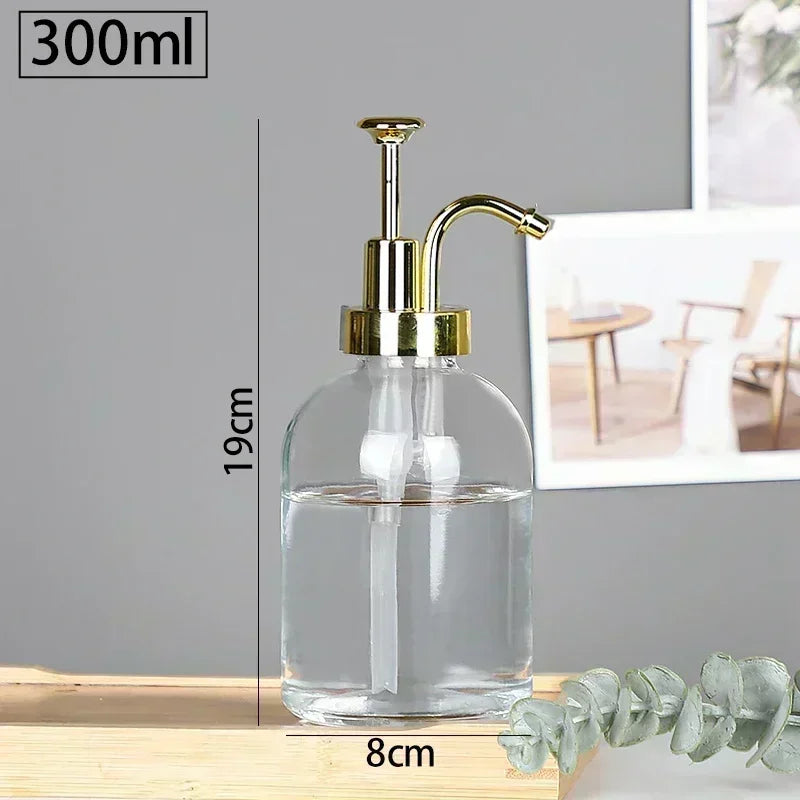 Nordic Relief Glass Shampoo Bottle Hotel Bathroom Accessories Pressing Type Soap Dispenser Home Shampoo Dispenser Bottles