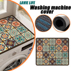 Washing Machine Dust Cover Retro Style Wash Machine Cover Oven Microwave Refrigerator Top Protector Mat Absorbent Pad LAVIE LIFE