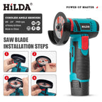 HiLDA 12V/3 Inch Lithium Electric Angle Grinder Mini Small Household Handheld Cutting Machine Polishing Machine