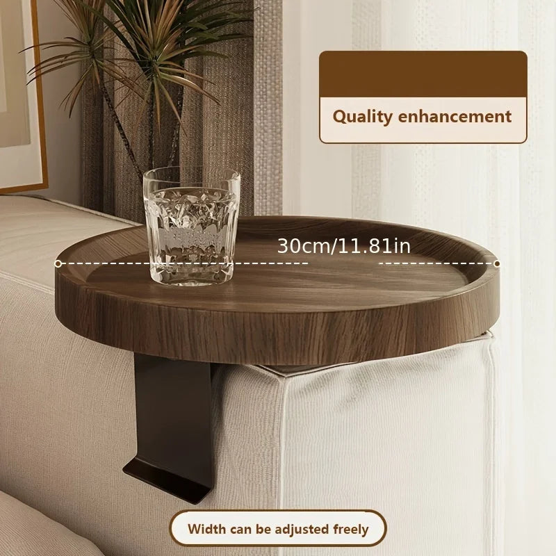 1pc Modern Expandable Sofa Arm Table - Contemporary Wooden Side Table, Easy To Clean