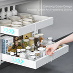 Pull Out Tray Organizer Kitchen Storage Rack Cabinet Expandable Under Sink Spice Boxes Silent Slide Drawer Style Bowl Dish Shelf