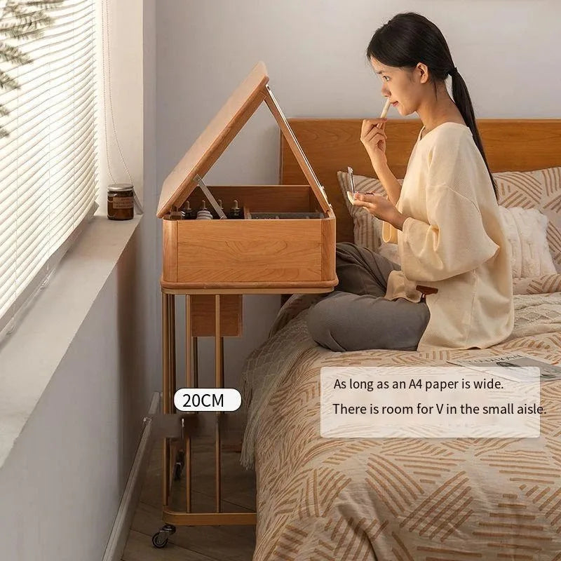 Portable Adult Vanity Table Nordic Woman Wheels Storage Unique Bedroom Dressers Makeup Desk Mirror Penteadeira Furniture Home