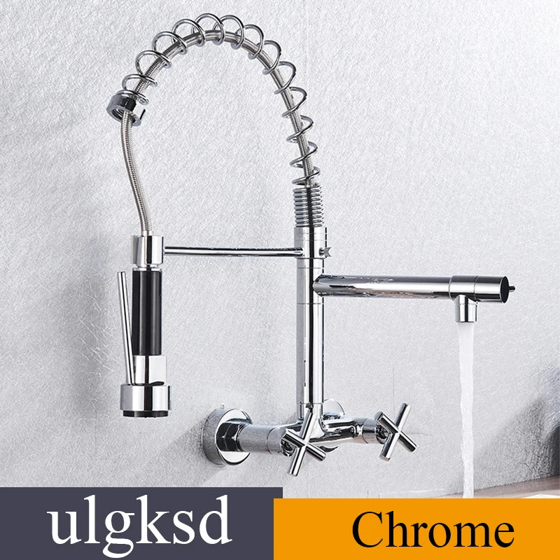 Kitchen Sink Faucet Embedded Concealed Mixer Faucets Hot&Cold Kitchen Sink Mixer Taps Two Mode Tap Dual Handles Pull Down Cranes