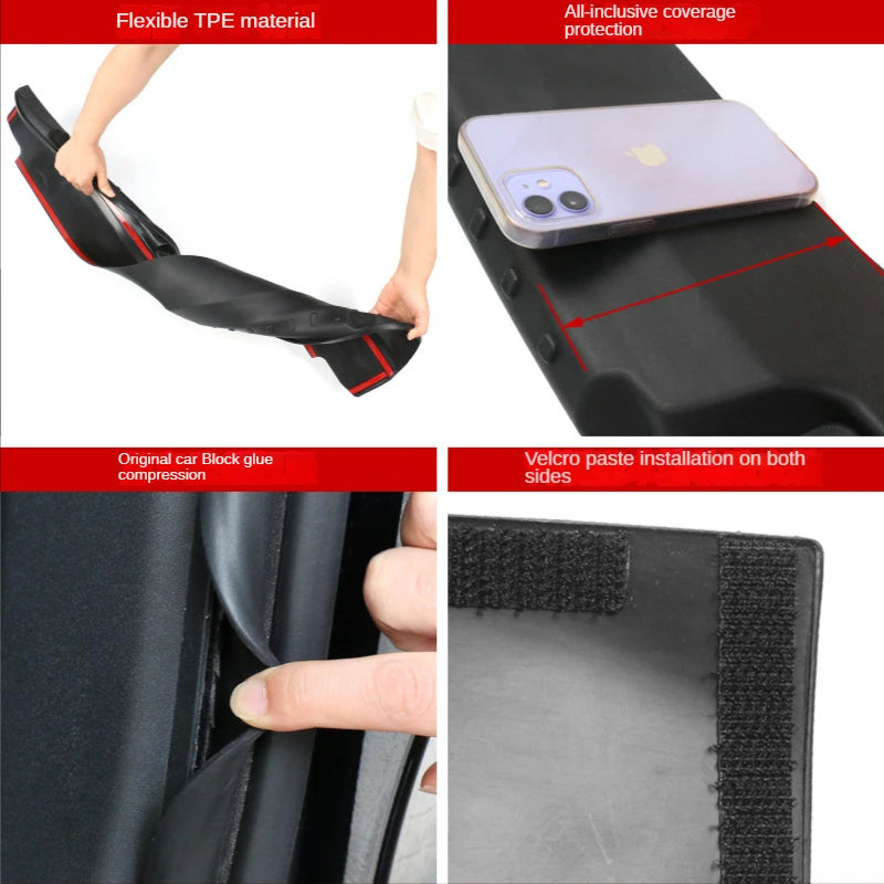 Trunk Protector Sill Guard For Tesla Model 3 Anti-Scratch Mat Rear Cargo Threshold Bumper TPE Pad Door ABS Side Cover Accessorie