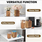 Kitchen Utensil Organizer Wooden Utensil Holder Wood Utensil Holder Rotating Countertop Organizer with Non-slip for Spatulas