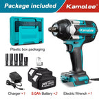 Kamolee 1800 N.M high torque wireless charging impact wrench 1/2inch brushless electric wrench compatible with Makita18V battery