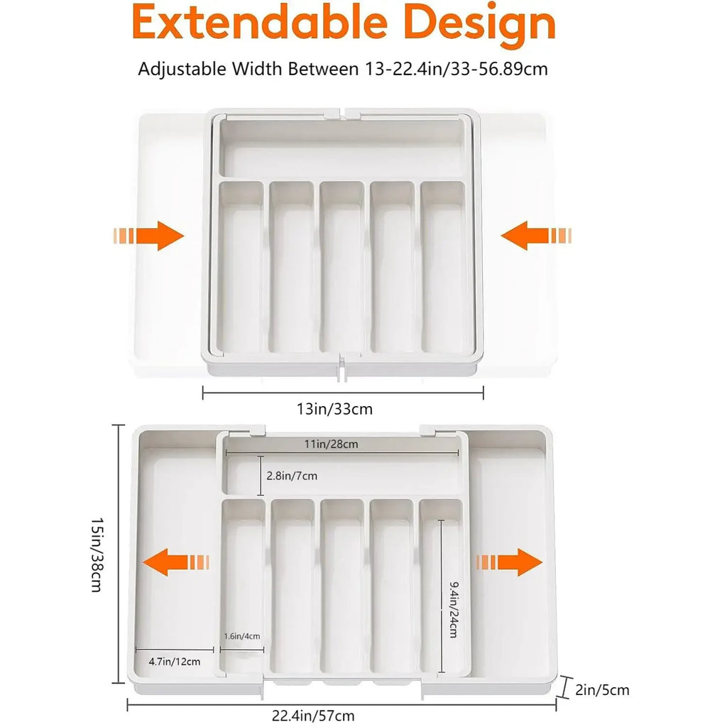 1Pc Expandable Kitchen Drawer Organizer - Adjustable Retractable Cutlery Storage Box with Dividers for Utensils,Drawer Organizer