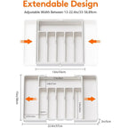 1Pc Expandable Kitchen Drawer Organizer - Adjustable Retractable Cutlery Storage Box with Dividers for Utensils,Drawer Organizer