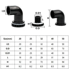 20-63mm Black PVC Pipe Connectors Ball valve Three-way Direct Garden Water Aquarium Fish Tank Drainage Tube Fittings Accessories