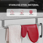 Stainless steel wall mounted kitchen storage rack Towel rack Behind cabinet door storage rack Towel hook