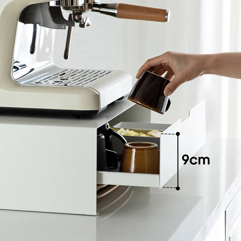 Frosty Kitchen Microwave Rack Drawer-Style Coffee Stand Multi-Functional Oven Organizer Countertop Storage Shelf