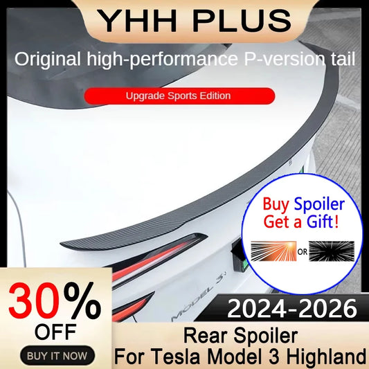 Spoiler for Tesla Model 3 Highland 2026 Accessories ABS Tail Wing New Design Lower Wind Resistance Ludicrous Auto Exterior Parts