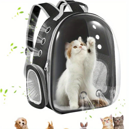 Transparent Pet Backpack Carrier - Bubble Space Capsule, Breathable Travel Bag for Small Medium Dogs Cats | AlluCanFind