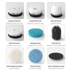 New 8-in-1 LCD Cordless Electric Cleaning Brush with Long Handle, Retractable Bathroom Toilet Floor, Electric Cleaning Brush