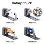 AlgoLaser Laser Engraver Y-axis Rotary Roller / Chuck 4 in-1 Ideal for Engraving On Both Regular Irregular Cylindrical Objects