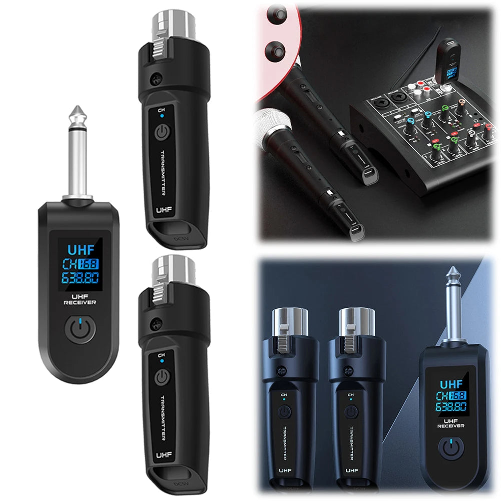 Professional Microphone Wireless Converter XLR Transmitter Receiver For Dynamic/Condenser Mic Guitar Audio Mixer PA System