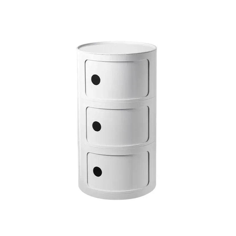 Creative Bedroom Bedside Table Modern Minimalist Round Storage Small Cabinet Large Capacity Plastic Side Cabinet