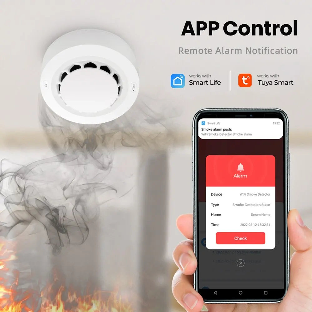 Zigbee Smoke Sensor Tuya Fire Alarm Detector Home Security Alarm Smoke Sensor for Home Security Should Work with Tuya Zigbee Hub