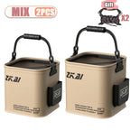 1-2PCS 8/13L Multi-Purpose Collapsible Fishing Bucke Water Pail  Durable Portable Handheld Bucket With Lid for Outdoor Camping