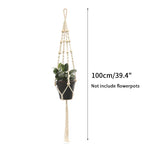 Gardening Green Plant Hanging Basket Cotton Rope Hanger Flower Pot  Handmade Macrame Pot Pocket Wall Boho Courtyard  Home Decor