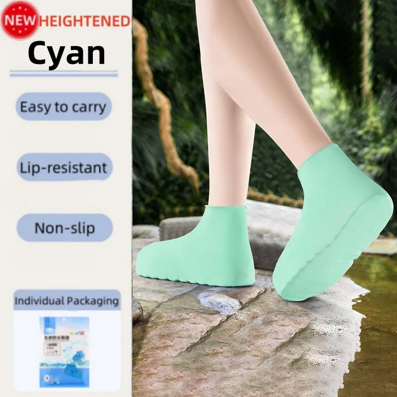 New Thickened Silicone Shoe Covers WaterProof Rubber Rain Boot Covers Reusable Non-slip Rain Shoes Outdoor Rain Gear Accessories