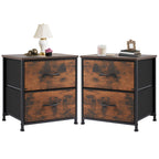 JHK Nightstand with 2 Fabric Drawers, Bedside Storage Cabinet for Bedroom, Closet Chest Organizer Table | AlluCanFind