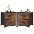 JHK Nightstand Bedside Coffee Sofa Tea Table Storage Closet Chest Clothes Display For Bedroom 2 Fabric Drawers Cabinet Furniture