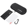 Hard EVA Carrying Case with Tempered Glass Film Hard Shell Storage Bag Waterproof for Trimui Smart Pro Handheld Game Console