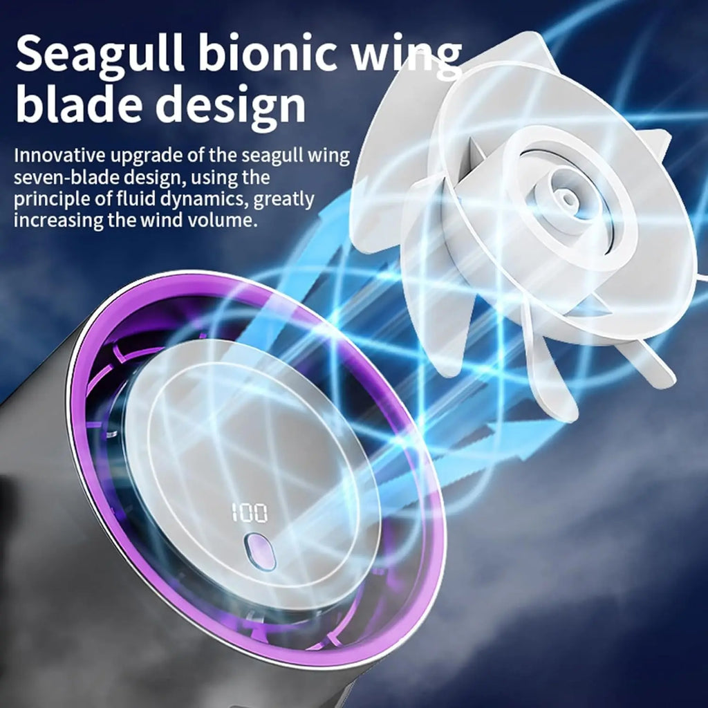 Desktop Smart Electric Fan 100 Wind Speed Settings Usb Charge Digital