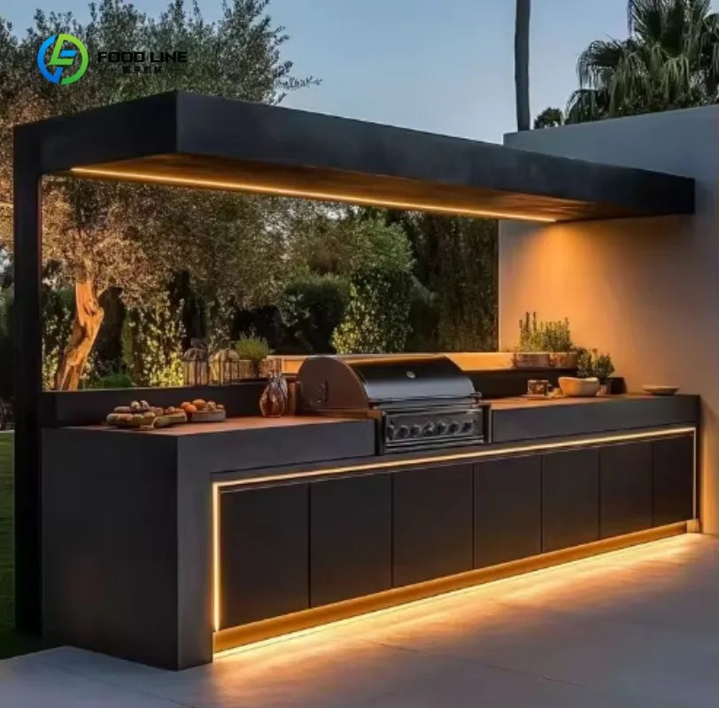 Custom Manufacture Stainless Steel Outdoor Kitchen BBQ Island Outdoor Kitchen BBQ Grills Set High Quality Durable