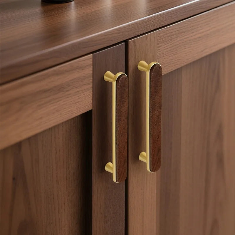 Kitchen Closet Dressing Table Wooden Furniture Handles Walnut Cabinet Door T Bar Wood Knobs Pulls Wardrobe Cupboard Drawer Pulls