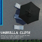 6 Bones Umbrella Replacement Canopy Without Stand 2m Parasol Umbrella Cover Waterproof UV Protection for Outdoor Beach Garden