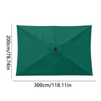 Outdoor Umbrella Replacement Canopy 6.6x10ft Rectangle Cantilever Umbrella UV Protection Heavy Duty Parasol Top Garden