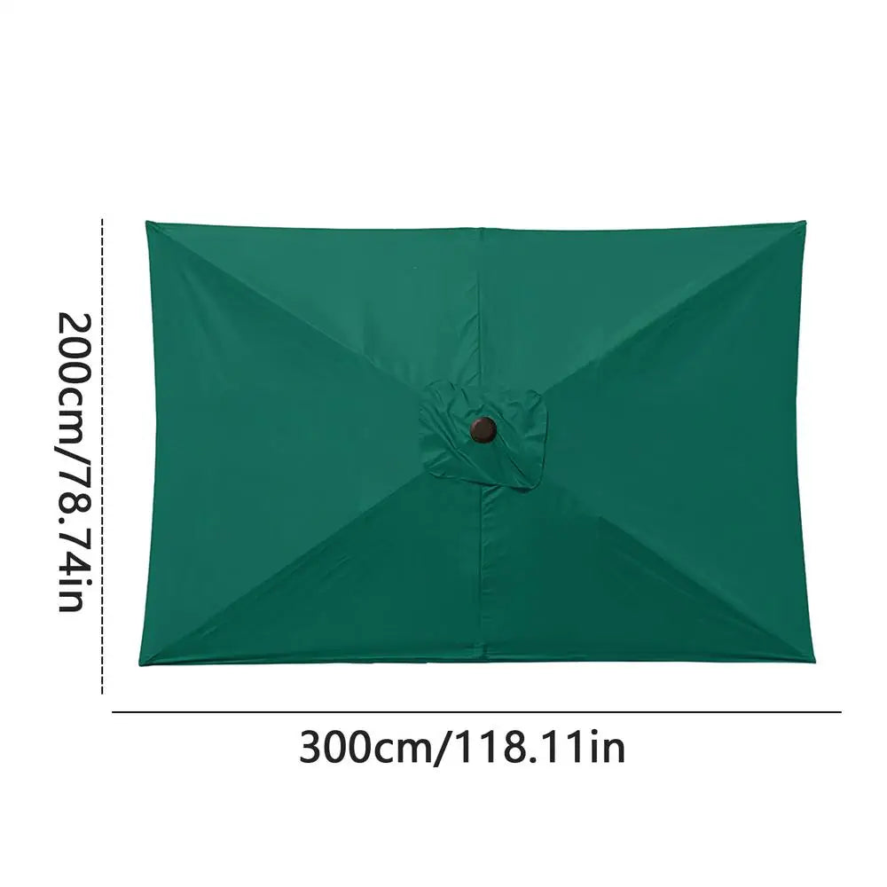 Outdoor Umbrella Replacement Canopy 6.6x10ft Rectangle Cantilever Umbrella UV Protection Heavy Duty Parasol Top Garden