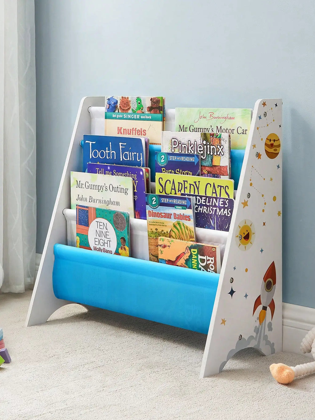 SONGMICS Children's Bookcase: Book Storage Shelf with Anti-Tip Kit, Children's Room, Playroom, Nursery, School, 62.5x28x60cm