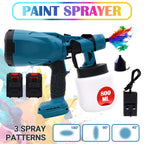 Cordless Electric Paint Sprayer - 800ML Airless Spray Gun w/ 2x 21V Batteries