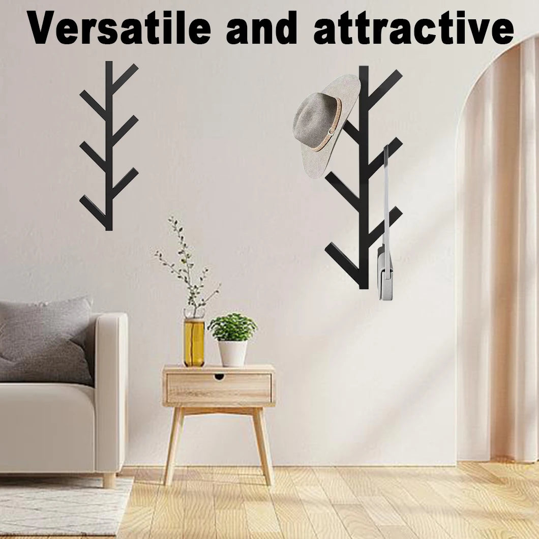 1pc Vertical Coat Rack Wall Mounted 16 Inch, Metal Modern Wall Coat Tree for Hats, Jackets, Bags, Entryway Bedroom