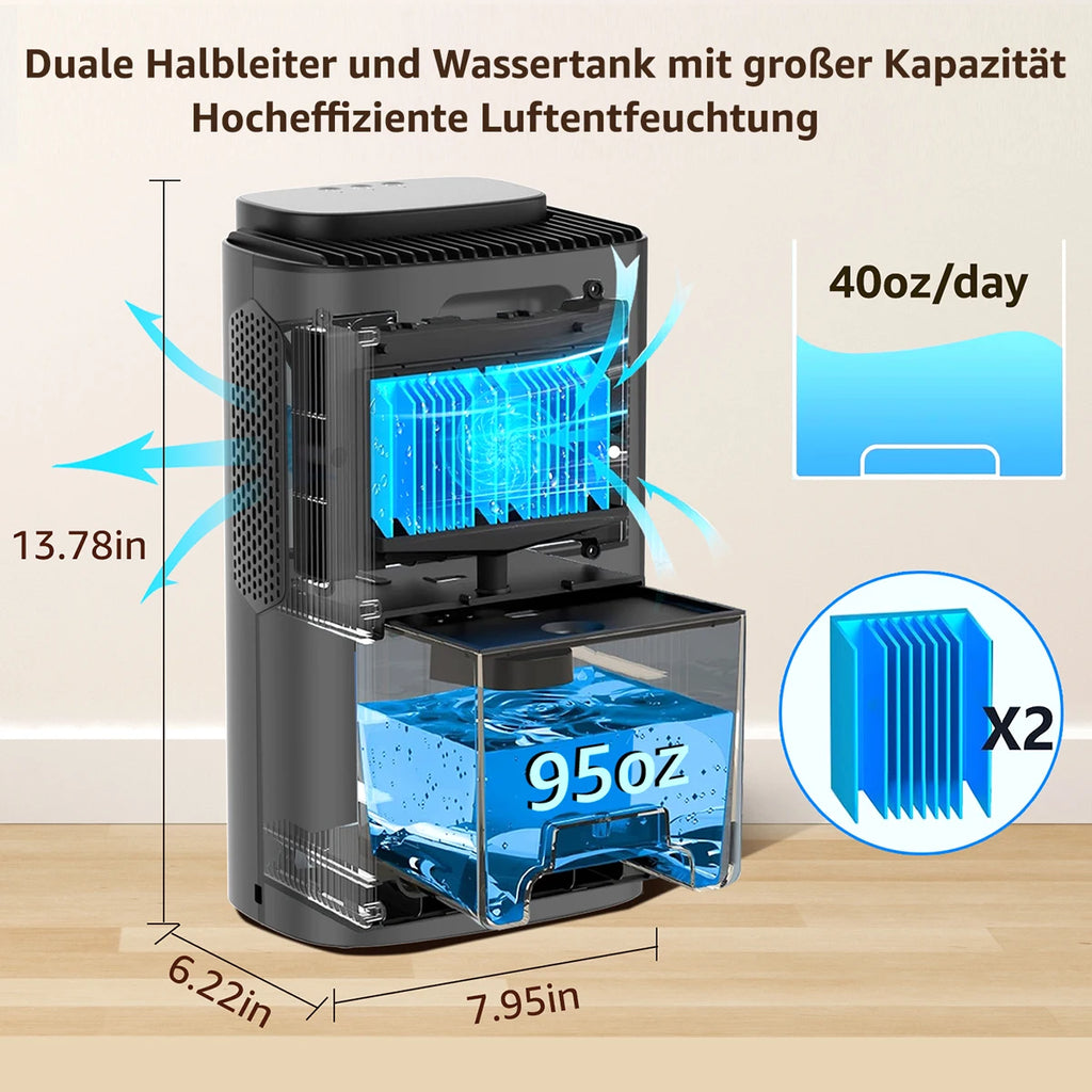 2600ml Dehumidifier Moisture Absorbers Home Air Dryer Quiet Air Dehumi