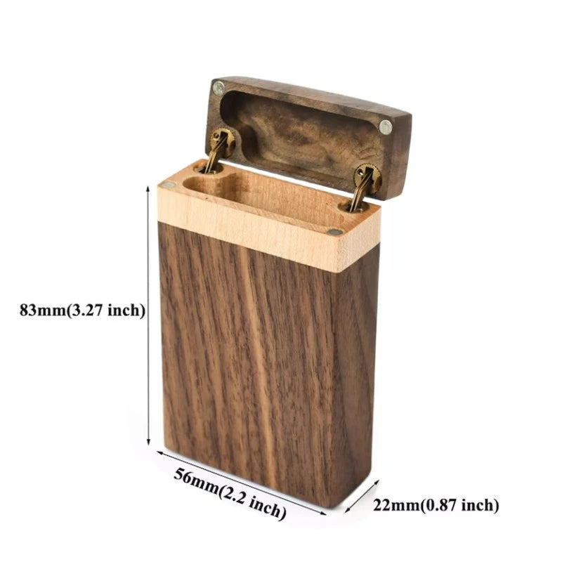 Walnut Wood Cigarette Case Box Holder Container Cigarette Box Case Wooden Cigarette Storage Box Case Smoker Gift