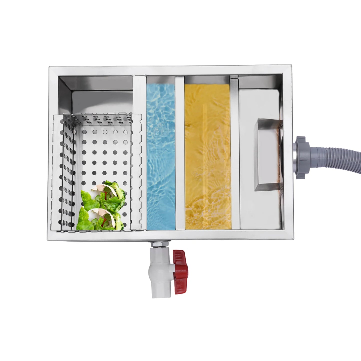 Grease Trap Interceptor Stainless Steel Waste Water Fat Separator Oil Separator for Kitchen