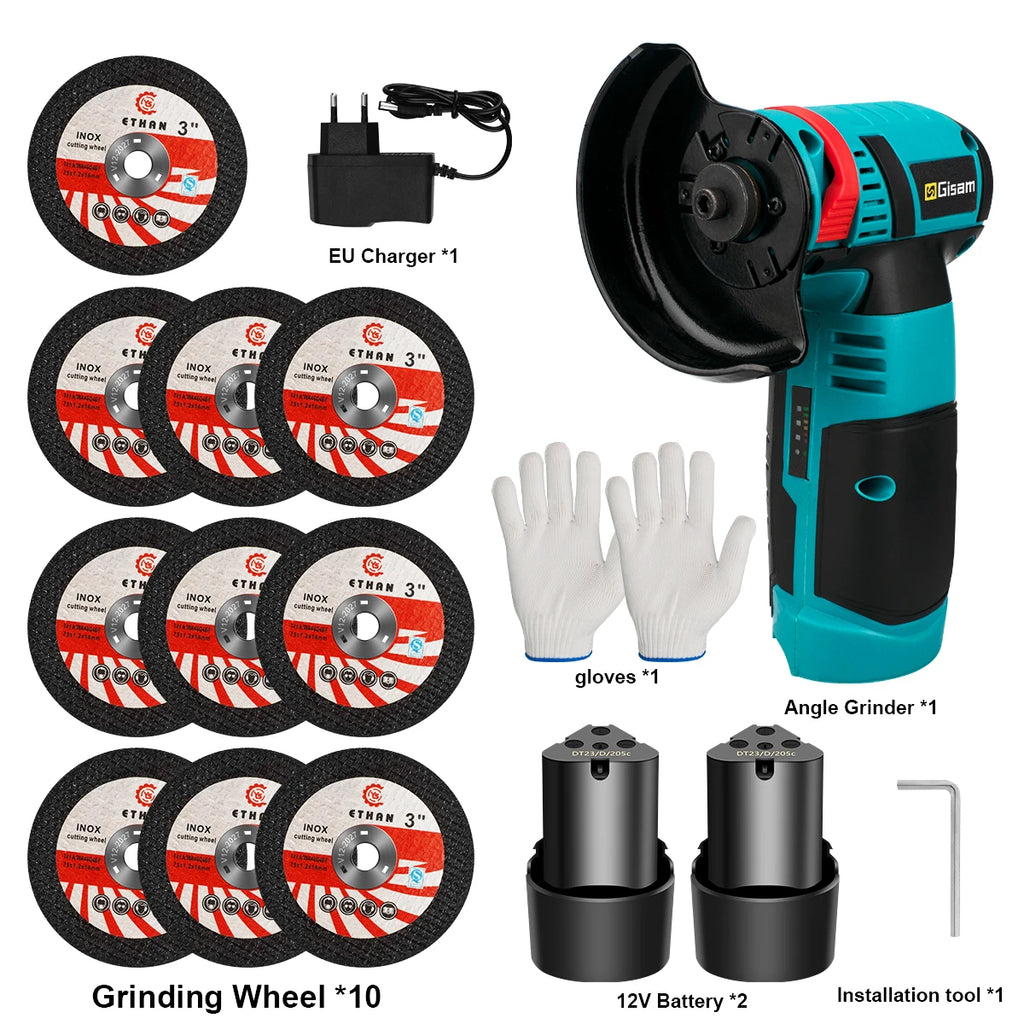 Gisam 19500rpm Electric Angle Grinder Brushless motor Rechargeable Battery Grinding Machine for Cutting Polishing Ceramic Tile