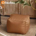 OTAUTAU Big Faux Leather Ottoman Pouf Stool with Filling Bean Bag Footrest Footstool Corner Door Side Seat Futon Frameless JD007