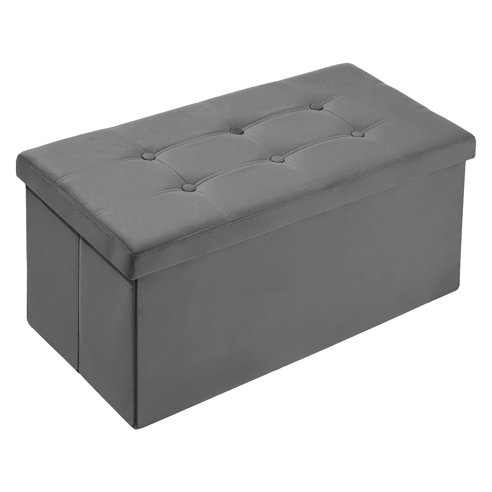 30 Inches Folding Storage Ottoman Bench Ottoman With Storage FootStool For Bedroom Living Room Holds Up To 570 Lb