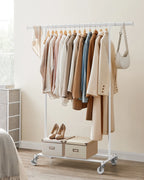 SONGMICS dresses stand on wheels, heavy-duty coat rack stand, extendable dresses Rod, up to 100 kg