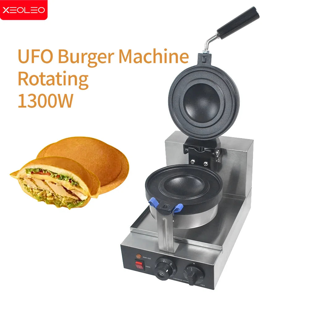 XEOLEO 1300W Electric Ice Cream Waffles UFO Burger Maker Hamburg Gelato Panini Press Machine Sandwich Press Maker