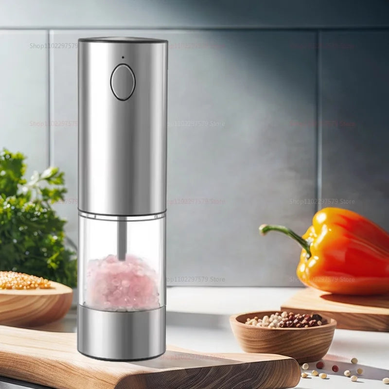 Power Salt And Pepper Grinder Kit, USB Rechargeable, Adjustable Roughness, Large Capacity Automatic Grinder Kitchen Tools